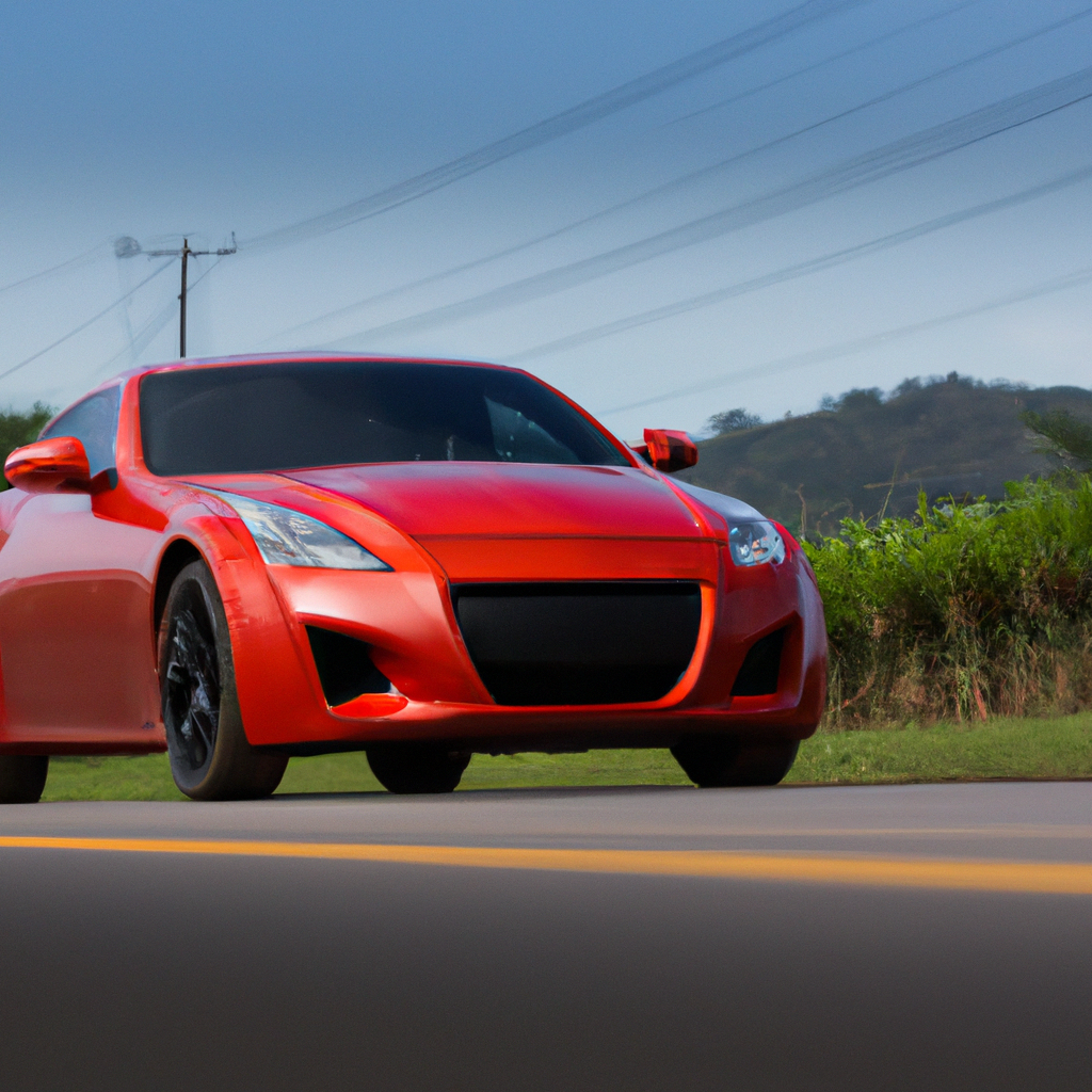 Carro esportivo vermelho em rodovia brasileira